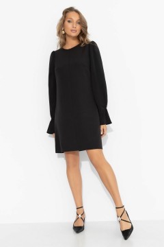 Платье чёрное комбинированное с шёлком Charutti(фото2)