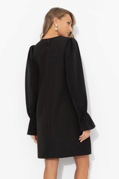 Платье чёрное комбинированное с шёлком Charutti(фото7)