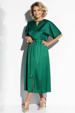 Платье длинное зелёное из шёлка Charutti