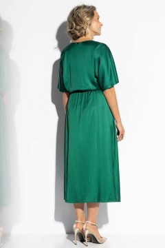 Платье длинное зелёное из шёлка Charutti(фото6)
