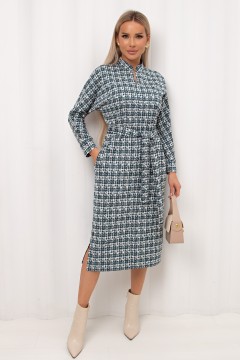 Платье бело-зелёное с поясом Кэнти №5 Valentina(фото2)