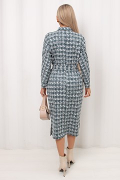 Платье бело-зелёное с поясом Кэнти №5 Valentina(фото7)