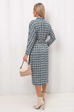 Платье бело-зелёное с поясом Кэнти №5 Valentina(фото6)