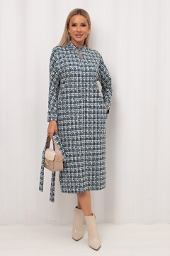 Платье бело-зелёное с поясом Кэнти №5 Valentina(фото4)