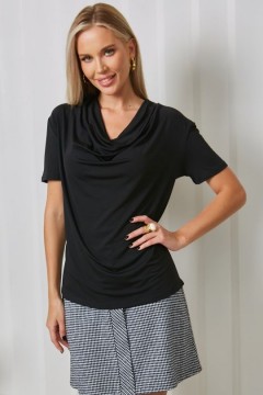 Блузка чёрная трикотажная Ronattelle