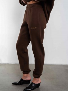 Брюки джоггеры с начёсом в коричневом цвете Kosmos(фото4)