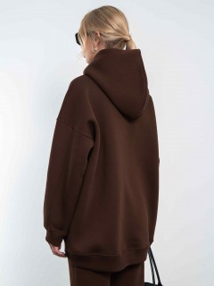Худи оверсайз с начёсом коричневого цвета Kosmos(фото5)
