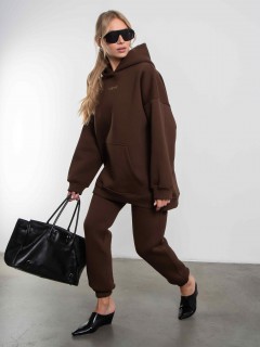 Худи оверсайз с начёсом коричневого цвета Kosmos(фото4)