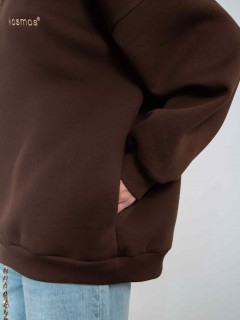 Свитшот на молнии из футера коричневого цвета Kosmos(фото4)