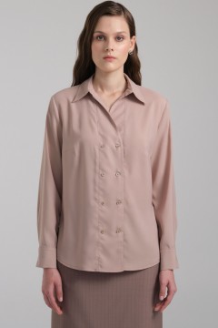 Блузка бежевая с двубортной застёжкой Priz