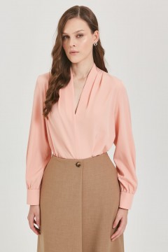 Блузка персикового цвета с длинным рукавом Priz
