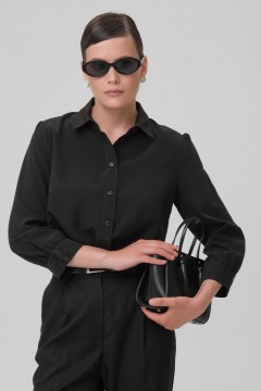 Рубашка чёрная с оригинальным кроем рукава Priz