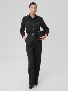 Рубашка чёрная с оригинальным кроем рукава Priz(фото2)