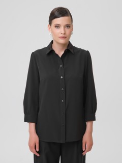 Рубашка чёрная с оригинальным кроем рукава Priz(фото3)