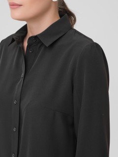 Рубашка чёрная с оригинальным кроем рукава Priz(фото4)