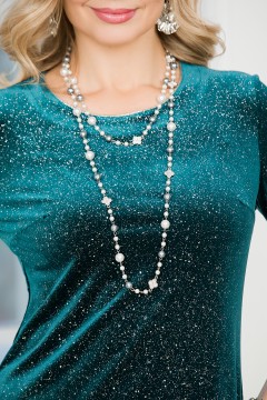 Платье бархатное зелёного цвета Lavira(фото3)