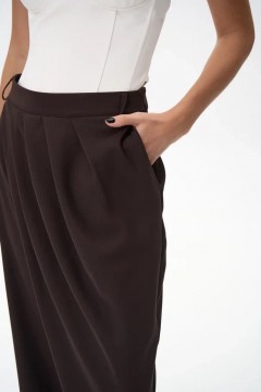 Брюки коричневые с высокой посадкой Elza(фото6)