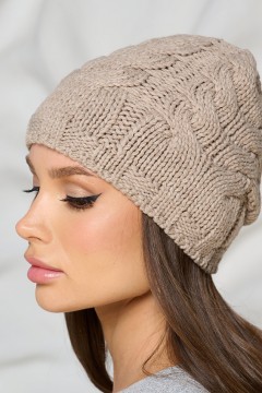 Шапка демисезонная бежевого цвета Bellovera(фото3)