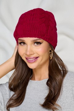 Шапка демисезонная вишнёвого цвета Bellovera