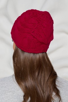 Шапка демисезонная вишнёвого цвета Bellovera(фото4)