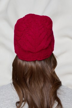 Шапка демисезонная вишнёвого цвета Bellovera(фото5)