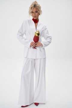 Пиджак белый с защипами на талии Elza(фото8)