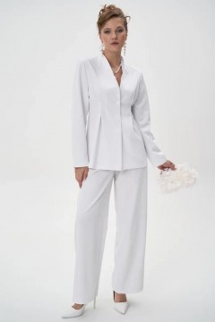 Пиджак белый с защипами на талии Elza(фото4)