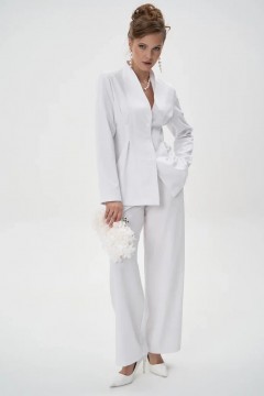 Пиджак белый с защипами на талии Elza(фото2)