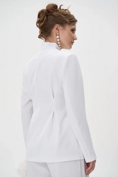 Пиджак белый с защипами на талии Elza(фото12)