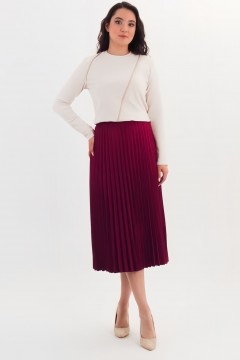 Юбка гофрированная бордовая Braslava