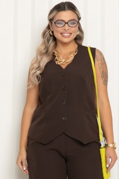 Жилет женский шоколадного цвета  Agata(фото3)