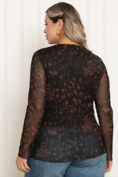 Лонгслив из сетки с принтом леопард Agata(фото7)