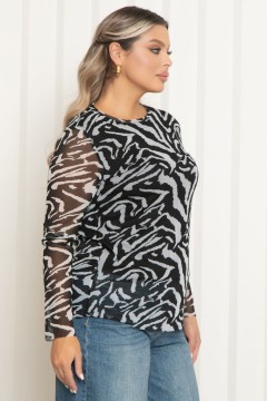 Лонгслив из сетки с принтом Agata(фото5)