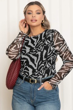 Лонгслив из сетки с принтом Agata(фото3)