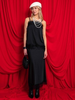 Юбка чёрная в бельевом стиле Kosmos(фото2)