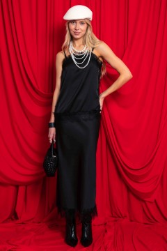 Юбка чёрная в бельевом стиле Kosmos