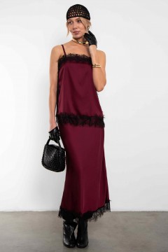 Юбка бордовая в бельевом стиле Kosmos