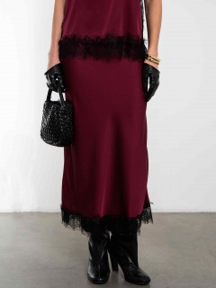 Юбка бордовая в бельевом стиле Kosmos(фото3)