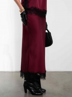 Юбка бордовая в бельевом стиле Kosmos(фото4)