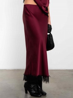 Юбка бордовая в бельевом стиле Kosmos(фото5)