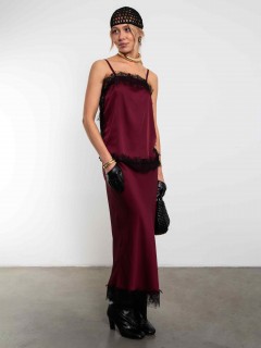 Юбка бордовая в бельевом стиле Kosmos(фото2)