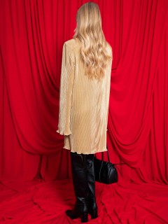 Платье из гофрированного трикотажа золотого цвета Kosmos(фото5)