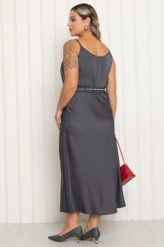 Юбка-макси из шёлка серого цвета Agata(фото6)