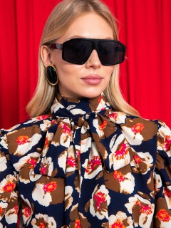 Блуза с бантом и цветочным принтом Kosmos(фото3)