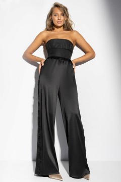 Брюки чёрные с кружевными лампасами Charutti