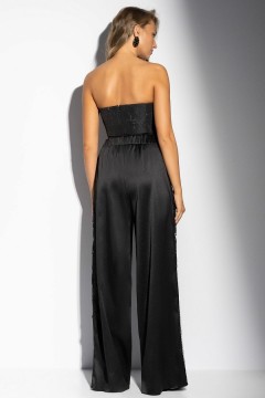 Брюки чёрные с кружевными лампасами Charutti(фото8)