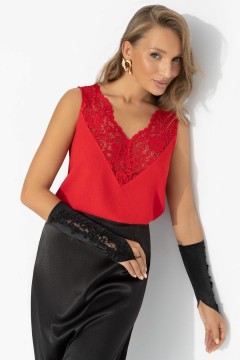 Топ красный с кружевом Charutti