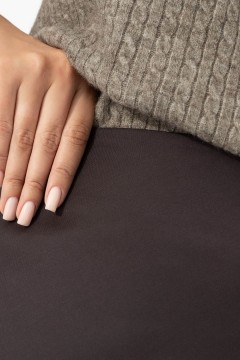 Юбка атласная коричневая с кружевом Charutti(фото5)