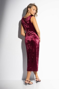 Платье бордовое из бархата Charutti(фото9)