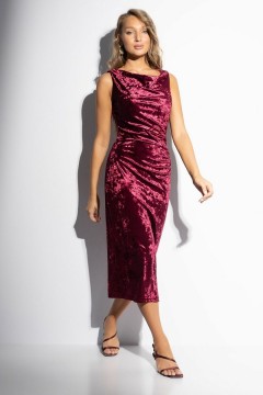 Платье бордовое из бархата Charutti(фото6)